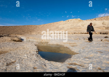 Winter Ponds after Heavy Rain in Eilat Mountains Israel Stock Photo