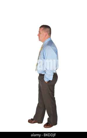 A businessman walking isolated on white for designers to use in their work. Stock Photo