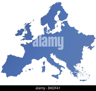 Cutout of a blank map of Europe rendered in 3d Stock Photo