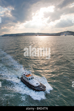 Pilot launch about to return to the Port of Dover UK Stock Photo