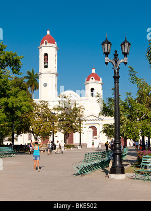 Cathedral in the  Parque Jose Marti, Cienfuegos, Cuba Stock Photo