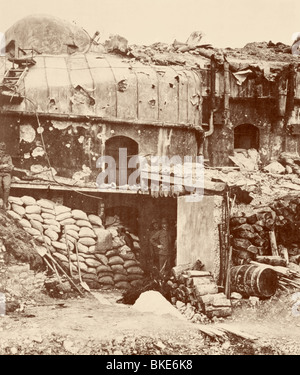 events, First World War / WWI, Italian Front, fort Sommo Alto after a bombardment by the Italians, circa 1916, Stock Photo