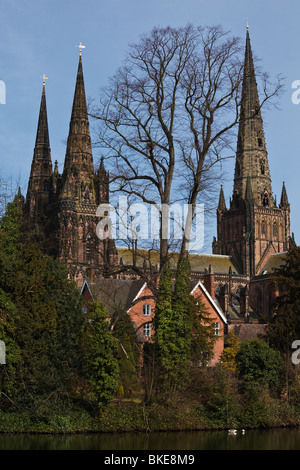 Lichfield Cathedral, Lichfield, Staffordshire, England. Stock Photo