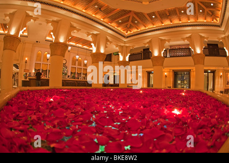 Roses in the Lobby of Medinat Jumeirah ,  Dubai, United Arab Emirates Stock Photo