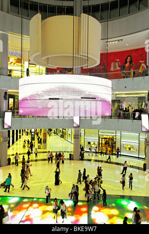 Dubai Mall next to Burj Khalifa , biggest shopping mall in the world with more than 1200 shops, Dubai, UAE Stock Photo