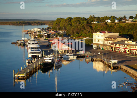 Early Morning Light, Strahan, Macquarie Harbour, Western Tasmania, Australia Stock Photo