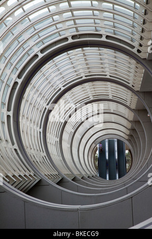 Concentric circles in the ceiling of the San Diego Convention Center atrium Stock Photo