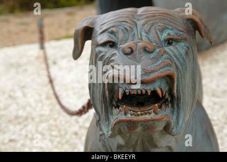 Dog Line Sculpture, Eaglehawk Neck, Tasman Peninsula, Southern Tasmania, Australia Stock Photo