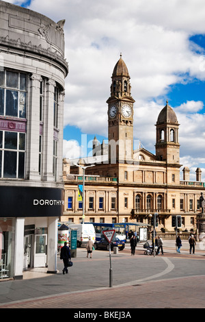 Paisley town centre with the town hall in the background, Renfrewshire, Scotland. Stock Photo