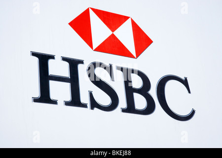 HSBC bank sign and logo Stock Photo