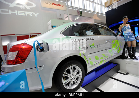 Chery Riich G5 electric sedan at Beijing Auto Show 2010. Stock Photo
