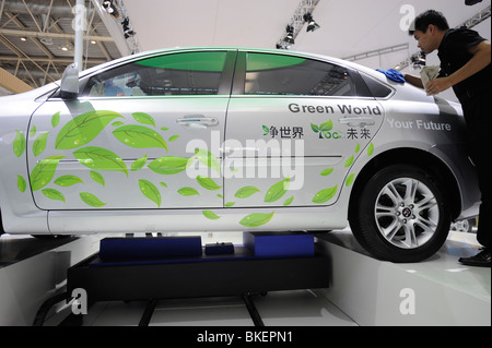 Chery Riich G5 electric sedan at Beijing Auto Show 2010. Stock Photo