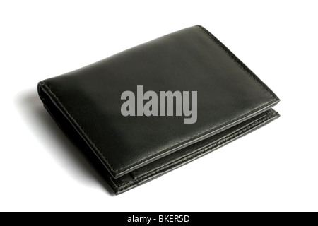 Black wallet isolated on white Stock Photo