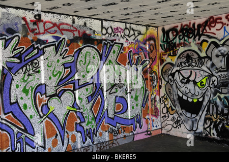 Graffiti under the Southbank Centre, London, England, UK Stock Photo