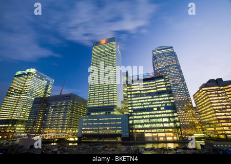 Banking and financial sector buildings at Canary Wharf in London UK Stock Photo