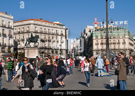 Plaza de la Puerta del Sol old Madrid Spain City Stock Photo