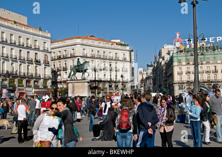 Plaza de la Puerta del Sol old Madrid Spain City Stock Photo