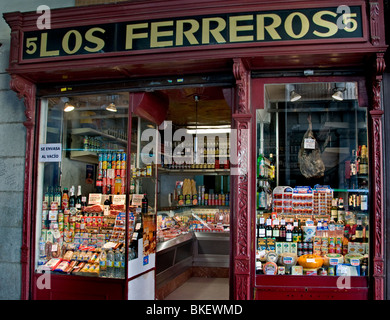 Plaza Mayor Madrid Spain Spanish Grocery Grocer Stock Photo