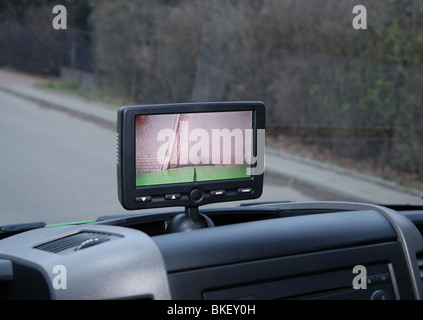 Mercedes-Benz Sprinter 260 CDI Van - green - L3H2 - German MCV Van - reverse parking camera LCD display Stock Photo
