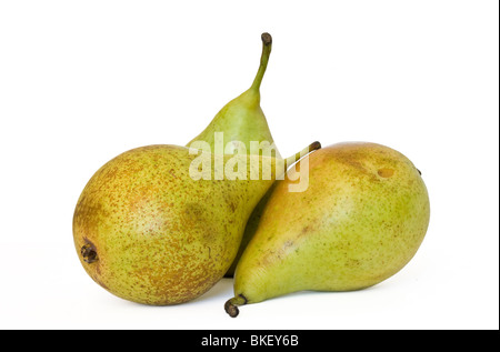 Three pears isolated on white background Stock Photo