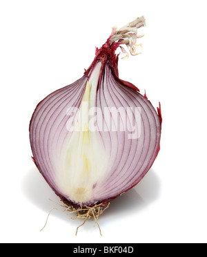 Red onion cut in half Stock Photo