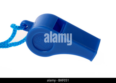 blue whistle in plastic Stock Photo
