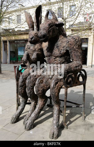 the minotaur and the hare bronze on the promenade sculpted by sophie ryder in 1995 cheltenham uk Stock Photo