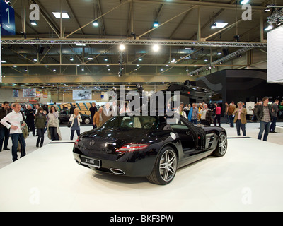 The new SLS AMG gullwing Mercedes on display at Techno Classica in Essen, Germany Stock Photo