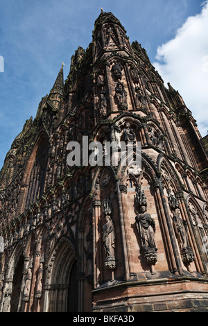 Detail of carvings on the West Front of Lichfield Cathedral. Stock Photo