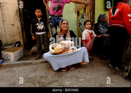 Zabbaleen community , mokkatam hills , cairo , Egypt Stock Photo