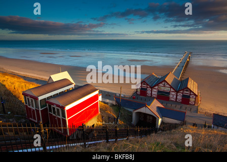 England, Cleveland, Saltburn-by-the-Sea. View from the top of the funicular railway Stock Photo