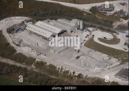 Aerial view of China Clay pits in Cornwall. Uk England Stock Photo