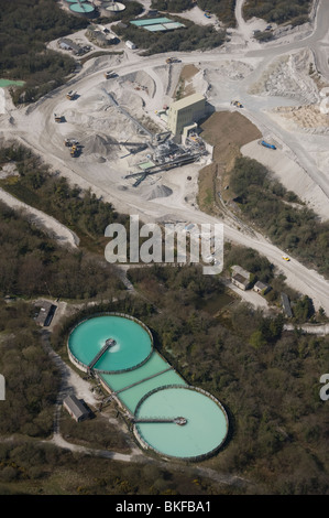 Aerial view of China Clay pits in Cornwall. Uk England Stock Photo