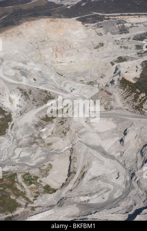 Aerial view of China Clay pits in Cornwall. Uk England Stock Photo