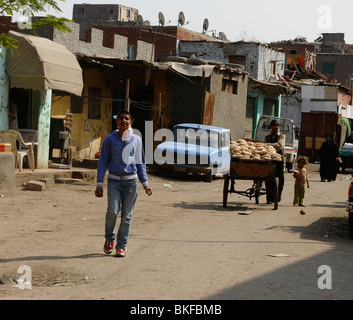 Zabbaleen community , mokkatam hills , cairo , Egypt Stock Photo