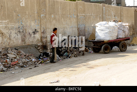 Zabbaleen community , mokkatam hills , cairo , Egypt Stock Photo