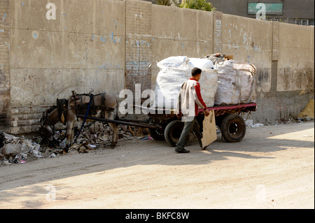 Zabbaleen community , mokkatam hills , cairo , Egypt Stock Photo