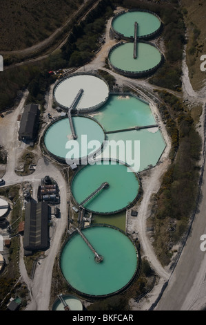 Aerial view of China Clay pits in Cornwall. Uk England Stock Photo