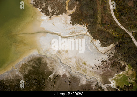 Aerial view of China Clay pits in Cornwall. Uk England Stock Photo