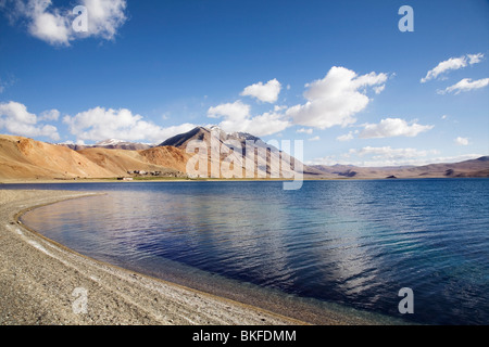 Tso Moriri, high altitude brackish lake in the Changthang plateau of the Ladakh. Jammu & Kashmir, India. Stock Photo