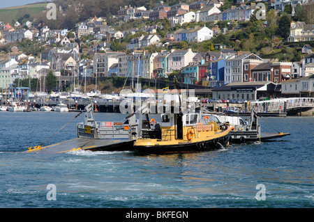 The Tom Avis lower ferry which operates between Dartmouth crossing the River Dart to Kingswear Devon England UK Stock Photo