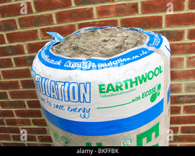 Earthwool Carbon zero loft & cavity insulation used to save energy & help the environment Stock Photo