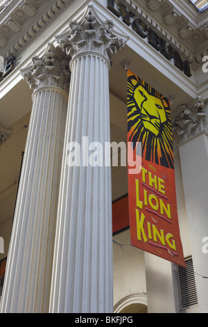 The Lyceum Theatre in Wellington Street, Covent Garden with The Lion King production. Stock Photo