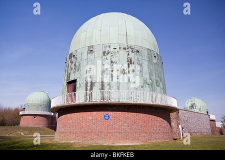 Domes at Herstmonceux Observatory, formerly part of the Royal Greenwich Observatory Stock Photo