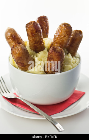 Sausages and mash Stock Photo