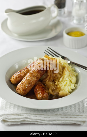 Sausages and mash Stock Photo