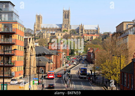 lincoln town centre lincolnshire england uk gb Stock Photo