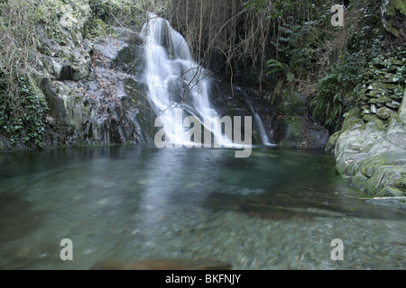 Fraga da Pena waterfall, Cerdeira, Arganil, Portugal Stock Photo