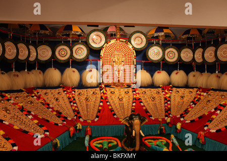 display of umbrellas used for thrissur pooram festival conducted every ...