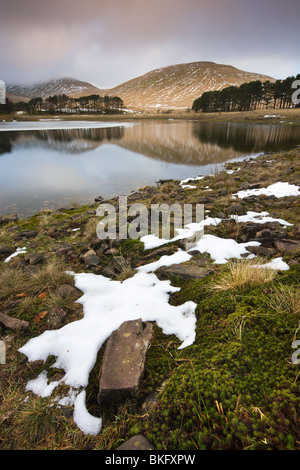 Upper Neuadd Reservoir, Brecon Beacons National Park, Powys, Wales, UK. Winter Stock Photo